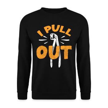 Zahnarztstudent, Ich Ziehe Aus - Unisex Pullover - Schwarz - Vorne - Alina (178cm) & Michal (187cm)