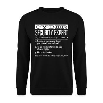 Cybersecurity Expert - Unisex Sweatshirt - black - Front - Alina (178cm) & Michal (187cm)