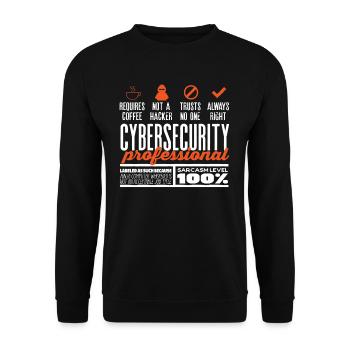 Cybersecurity Expert - Unisex Sweatshirt - black - Front - Alina (178cm) & Michal (187cm)