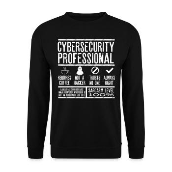 Experte Für Cybersicherheit - Unisex Pullover - Schwarz - Vorne - Alina (178cm) & Michal (187cm)