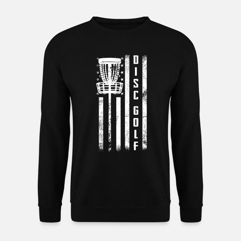 Discgolf, Discgolf US -Flagge - Unisex Pullover - Schwarz