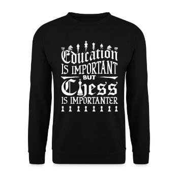 chess, chess player, chess quote - Unisex Sweatshirt - black - Front - Alina (178cm) & Michal (187cm)