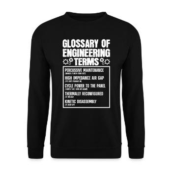 Glossar Der Technischen Begriffe - Unisex Pullover - Schwarz - Vorne - Alina (178cm) & Michal (187cm)