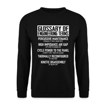 Glossar Der Technischen Begriffe - Unisex Pullover - Schwarz - Vorne - Alina (178cm) & Michal (187cm)