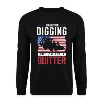 Baggerfahrer, Grabe Sachen Aus - Unisex Pullover - Schwarz - Vorne - Alina (178cm) & Michal (187cm)