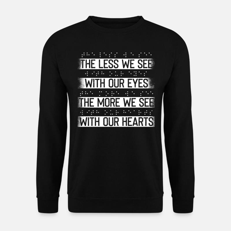 Braillebrief, Blinde Menschen Lieben - Unisex Pullover - Schwarz