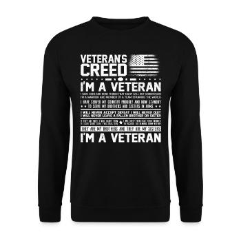 Veterans Credo, Veterans - Unisex Sweatshirt - black - Front - Alina (178cm) & Michal (187cm)