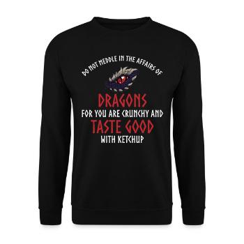 Dragon ketchup quote, dragon - Unisex Sweatshirt - black - Front - Alina (178cm) & Michal (187cm)