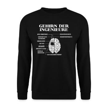 Gehirn eines Ingenieurs, Ingenieure - Unisex Pullover - Schwarz - Vorne - Alina (178cm) & Michal (187cm)