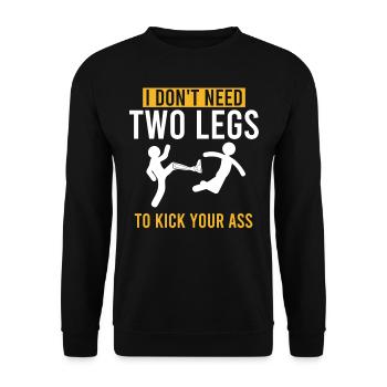 Prothèse de jambe, prothèse, amputé, amputation - Sweat-shirt Unisexe - noir - Devant - Alina (178cm) & Michal (187cm)
