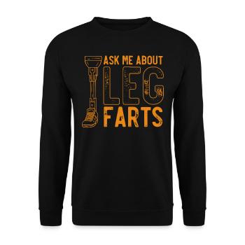 Leg prosthesis, prosthesis, amputee, amputation - Unisex Sweatshirt - black - Front - Alina (178cm) & Michal (187cm)