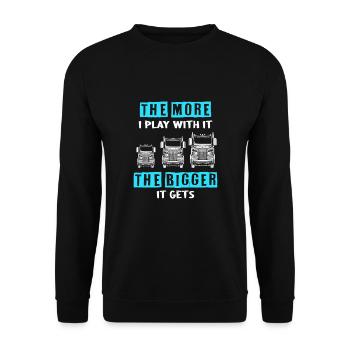 LKW -Fahrer US -Flagge - Unisex Pullover - Schwarz - Vorne - Alina (178cm) & Michal (187cm)