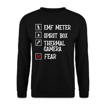 Ghost Hunter, compteur EMF, caméra thermique - Sweat-shirt Unisexe - noir - Devant - Alina (178cm) & Michal (187cm)