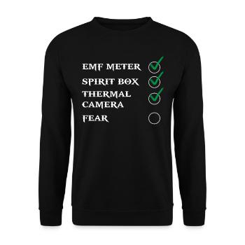 Ghost Hunter, compteur EMF, caméra thermique - Sweat-shirt Unisexe - noir - Devant - Alina (178cm) & Michal (187cm)