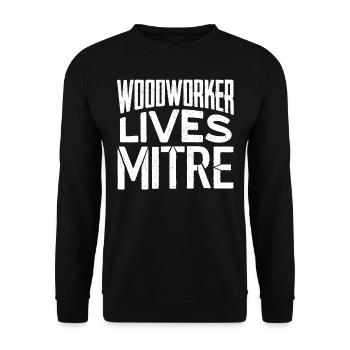Zimmermann, Holzarbeiter - Unisex Pullover - Schwarz - Vorne - Alina (178cm) & Michal (187cm)