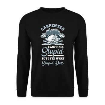 Carpenters, woodworkers, woodworking - Unisex Sweatshirt - black - Front - Alina (178cm) & Michal (187cm)