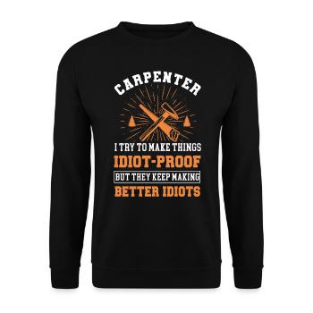 Carpenters, woodworkers, woodworking - Unisex Sweatshirt - black - Front - Alina (178cm) & Michal (187cm)