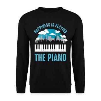 Klavierspieler, Musikinstrument, Spieler Klavier - Unisex Pullover - Schwarz - Vorne - Alina (178cm) & Michal (187cm)