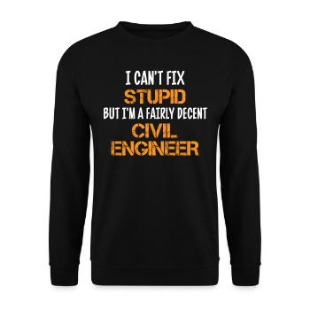 Civil Engineer, Civil Engineering - Unisex Sweatshirt - black - Front - Alina (178cm) & Michal (187cm)