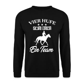 Pferdenarr, Pferd, Pferdesport - Unisex Pullover - Schwarz - Vorne - Alina (178cm) & Michal (187cm)