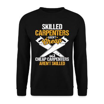 Charpentier, Cadeau de menuisier - Sweat-shirt Unisexe - noir - Devant - Alina (178cm) & Michal (187cm)