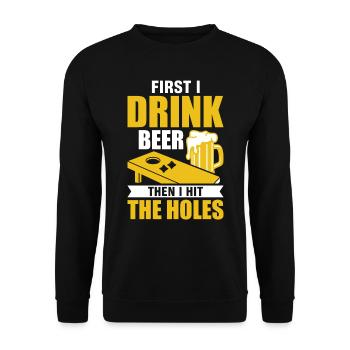 Joueurs de Cornhole - Sweat-shirt Unisexe - noir - Devant - Alina (178cm) & Michal (187cm)