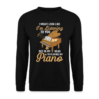 Piano, Pianist - Unisex Sweatshirt - black - Front - Alina (178cm) & Michal (187cm)