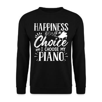 Piano, Pianist - Unisex Sweatshirt - black - Front - Alina (178cm) & Michal (187cm)