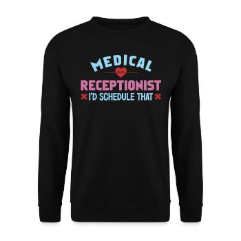Medical receptionist - Unisex Sweatshirt - black - Front - Alina (178cm) & Michal (187cm)