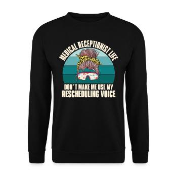 Medical receptionist - Unisex Sweatshirt - black - Front - Alina (178cm) & Michal (187cm)