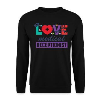 Medical receptionist - Unisex Sweatshirt - black - Front - Alina (178cm) & Michal (187cm)