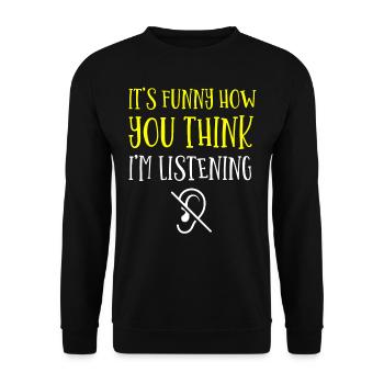 Deaf pride, hearing, disabled, deafness - Unisex Sweatshirt - black - Front - Alina (178cm) & Michal (187cm)