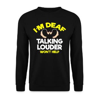 Deaf pride, hearing, disabled, deafness - Unisex Sweatshirt - black - Front - Alina (178cm) & Michal (187cm)