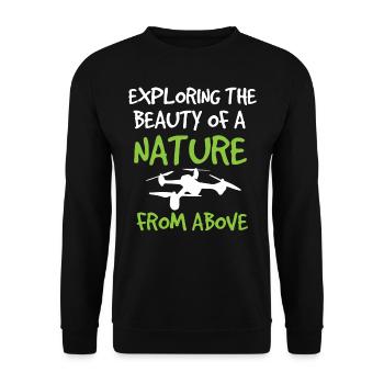 Drone flying, drones, drones, model aircraft - Unisex Sweatshirt - black - Front - Alina (178cm) & Michal (187cm)