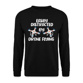 Drone flying, drones, drones, model aircraft - Unisex Sweatshirt - black - Front - Alina (178cm) & Michal (187cm)