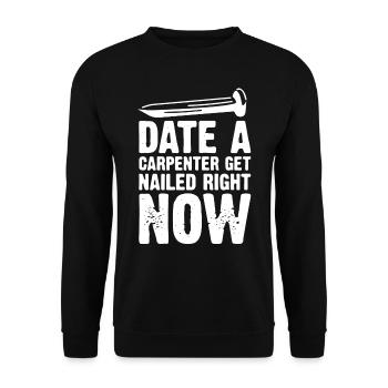 Charpentier, charpentier - Sweat-shirt Unisexe - noir - Devant - Alina (178cm) & Michal (187cm)