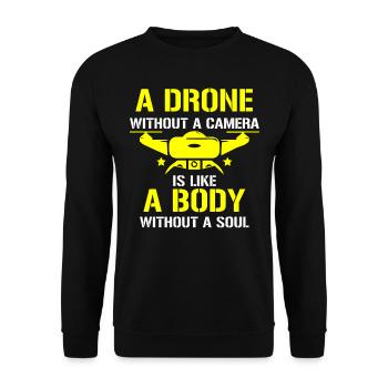 Drone flying, drones, drones, model aircraft - Unisex Sweatshirt - black - Front - Alina (178cm) & Michal (187cm)