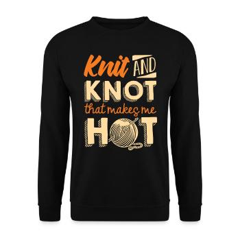 Knitting, crocheting, sewing, yarn, crochet, knitter - Unisex Sweatshirt - black - Front - Alina (178cm) & Michal (187cm)
