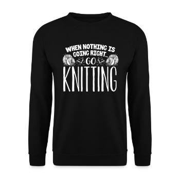 Knitting, crocheting, sewing, yarn, crochet, knitter - Unisex Sweatshirt - black - Front - Alina (178cm) & Michal (187cm)