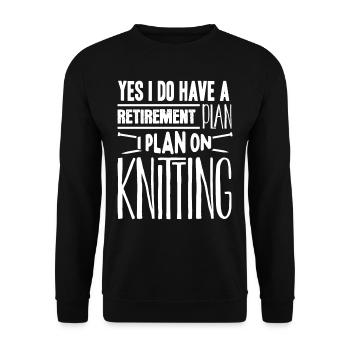 Knitting, crocheting, sewing, yarn, crochet, knitter - Unisex Sweatshirt - black - Front - Alina (178cm) & Michal (187cm)