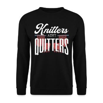 Knitting, Crochet, Sewing, Yarn, Crochet, Knitter - Unisex Sweatshirt - black - Front - Alina (178cm) & Michal (187cm)