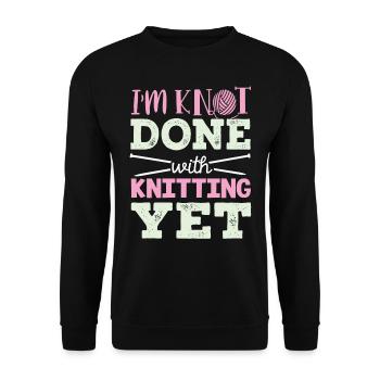 Knitting, crocheting, sewing, yarn, crochet, knitter - Unisex Sweatshirt - black - Front - Alina (178cm) & Michal (187cm)