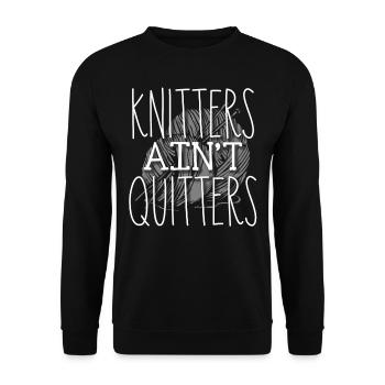 Knitting, Crochet, Sewing, Yarn, Crochet, Knitter - Unisex Sweatshirt - black - Front - Alina (178cm) & Michal (187cm)