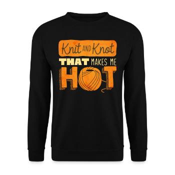 Knitting, crocheting, sewing, yarn, crochet, knitter - Unisex Sweatshirt - black - Front - Alina (178cm) & Michal (187cm)