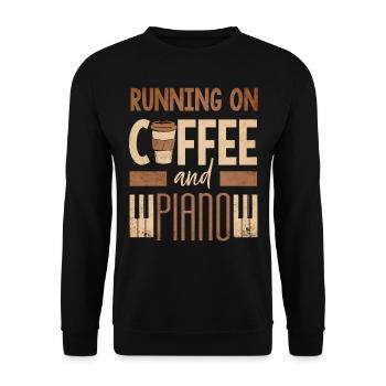 Klavierspieler, Klavierlehrer, Pianist, - Unisex Pullover - Schwarz - Vorne - Alina (178cm) & Michal (187cm)