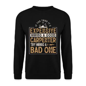 Tischler, Holzarbeiter - Unisex Pullover - Schwarz - Vorne - Alina (178cm) & Michal (187cm)
