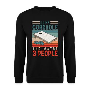 Joueur de Cornhole - Sweat-shirt Unisexe - noir - Devant - Alina (178cm) & Michal (187cm)