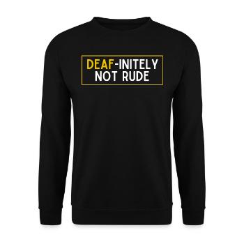 Deaf Pride, audiologist, finger spelling - Unisex Sweatshirt - black - Front - Alina (178cm) & Michal (187cm)