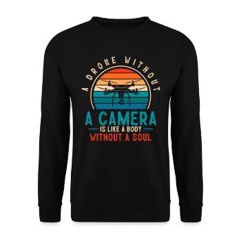 Drone flying, aerial drones, multicopters, drones - Unisex Sweatshirt - black - Front - Alina (178cm) & Michal (187cm)