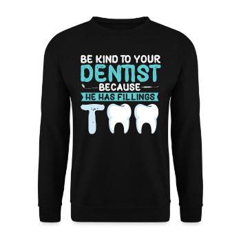 Dental technician, dentist cadre, dental hygienist - Unisex Sweatshirt - black - Front - Alina (178cm) & Michal (187cm)